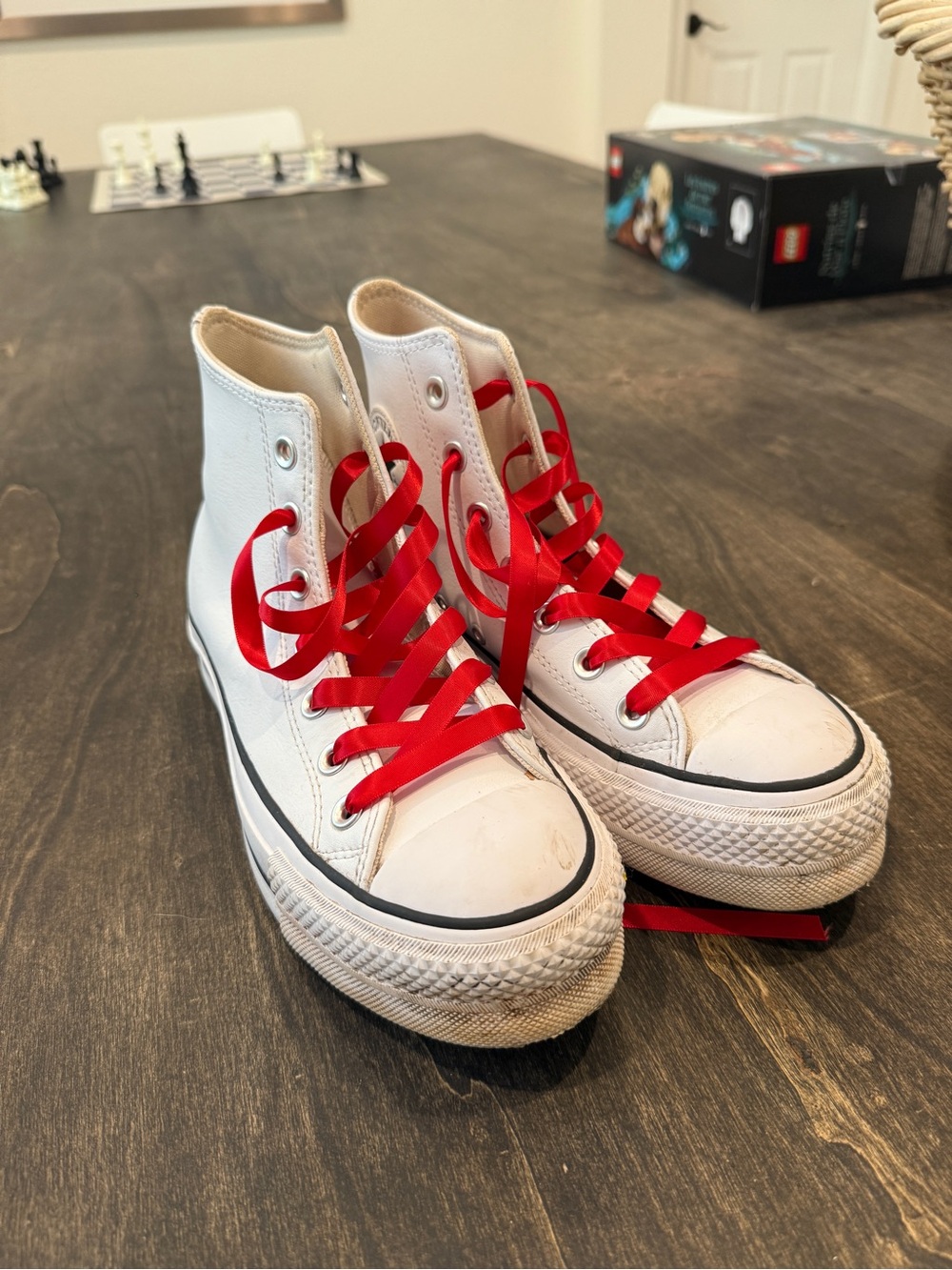 Converse White High-Top Sneakers (COMES WITH WHITE LACES) - Picture 2 of 2